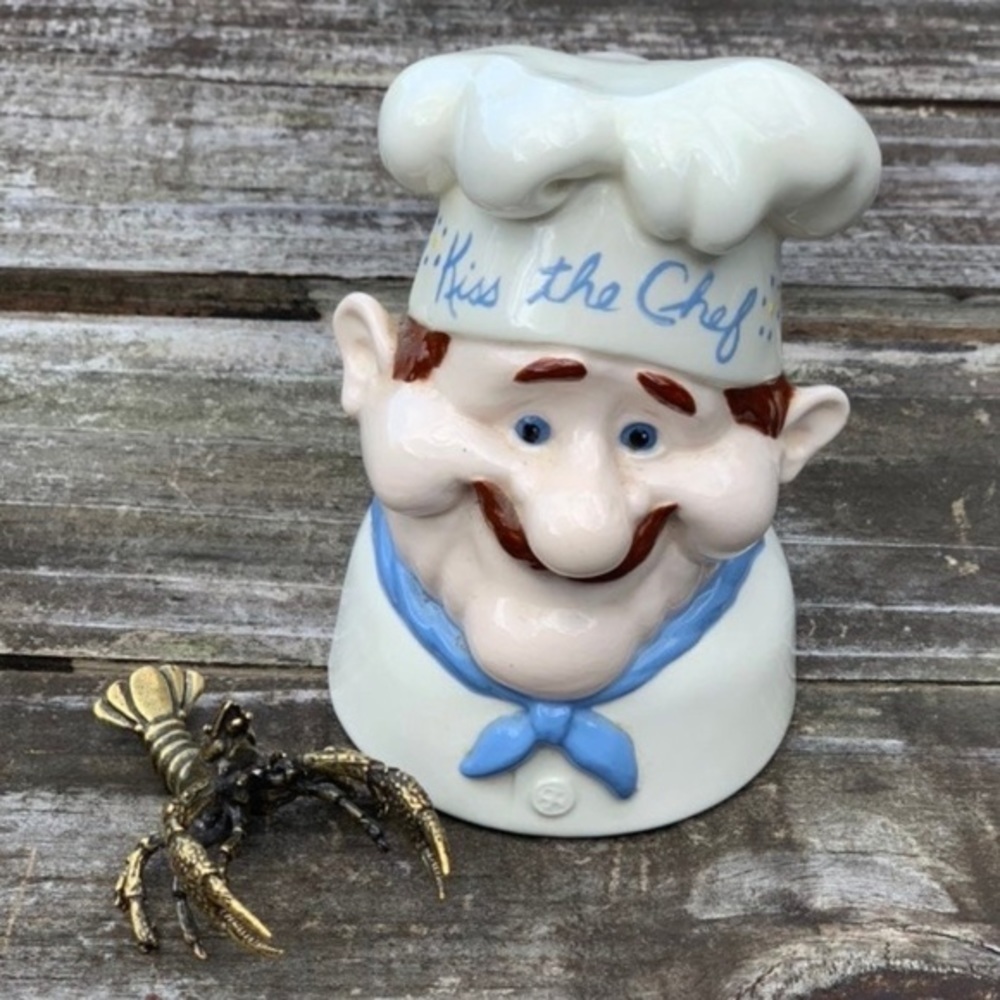 Vintage Ceramic Chef statue "Kiss the Chef"